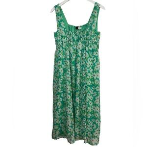 Piper & Scoot Daisy Print Maxi Dress L Feminine Floral Spring Seafoam Green